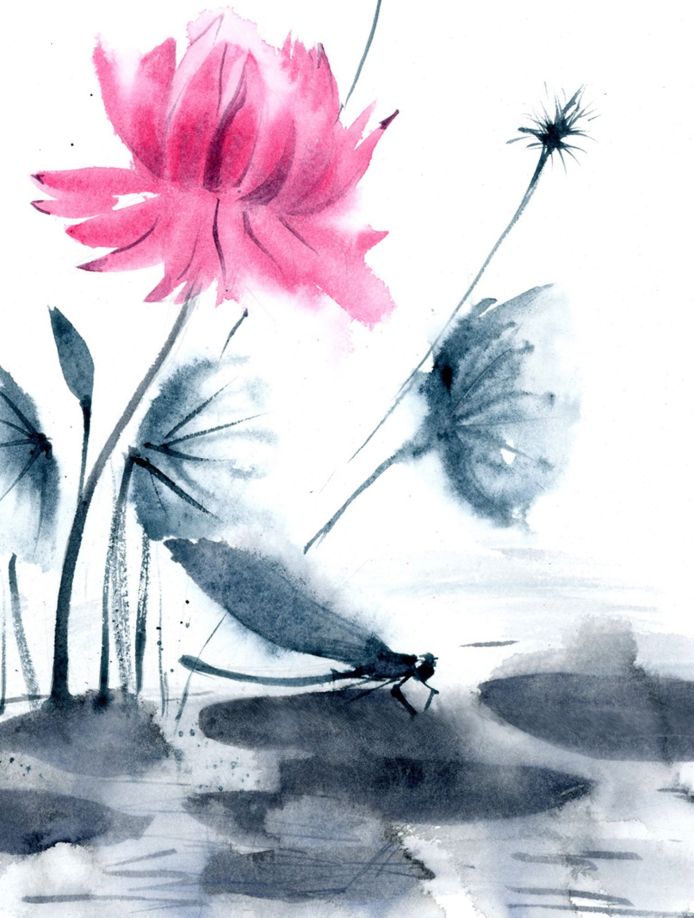 Dragonfly and Lotus - Image 4
