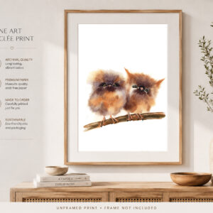 Baby Owl Art Print