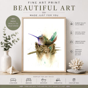 Hummingbird in Nest Print