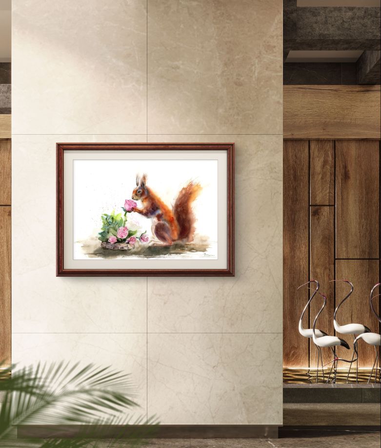 Squirrel and Flowers - Image 2