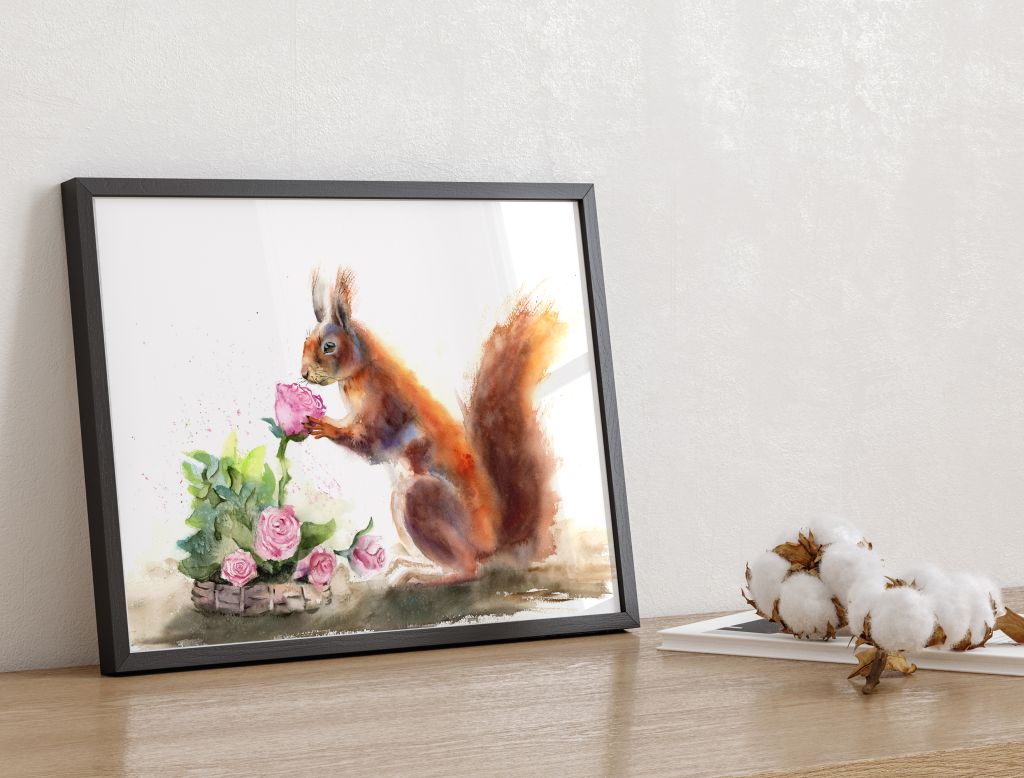 Squirrel and Flowers - Image 3