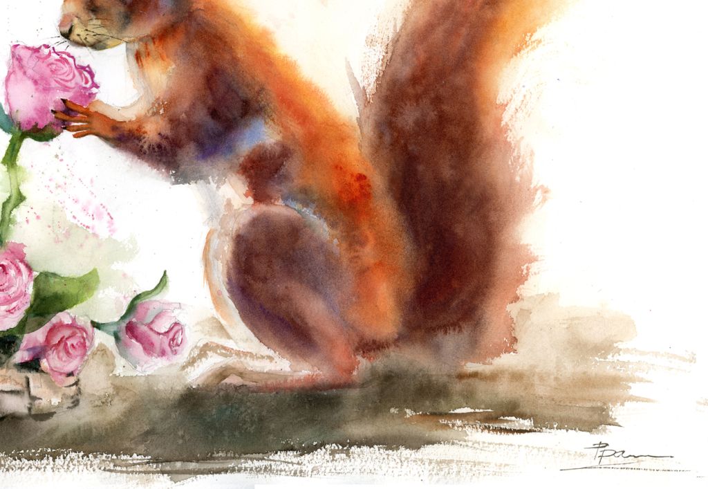 Squirrel and Flowers - Image 6