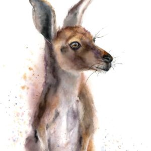 Original watercolor painting of a kangaroo